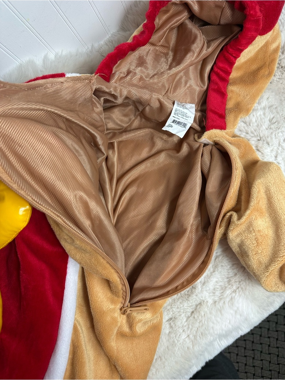 Infant Hot Dog Costume in Tan, Red & Yellow  0-6 months - Picture 7 of 15